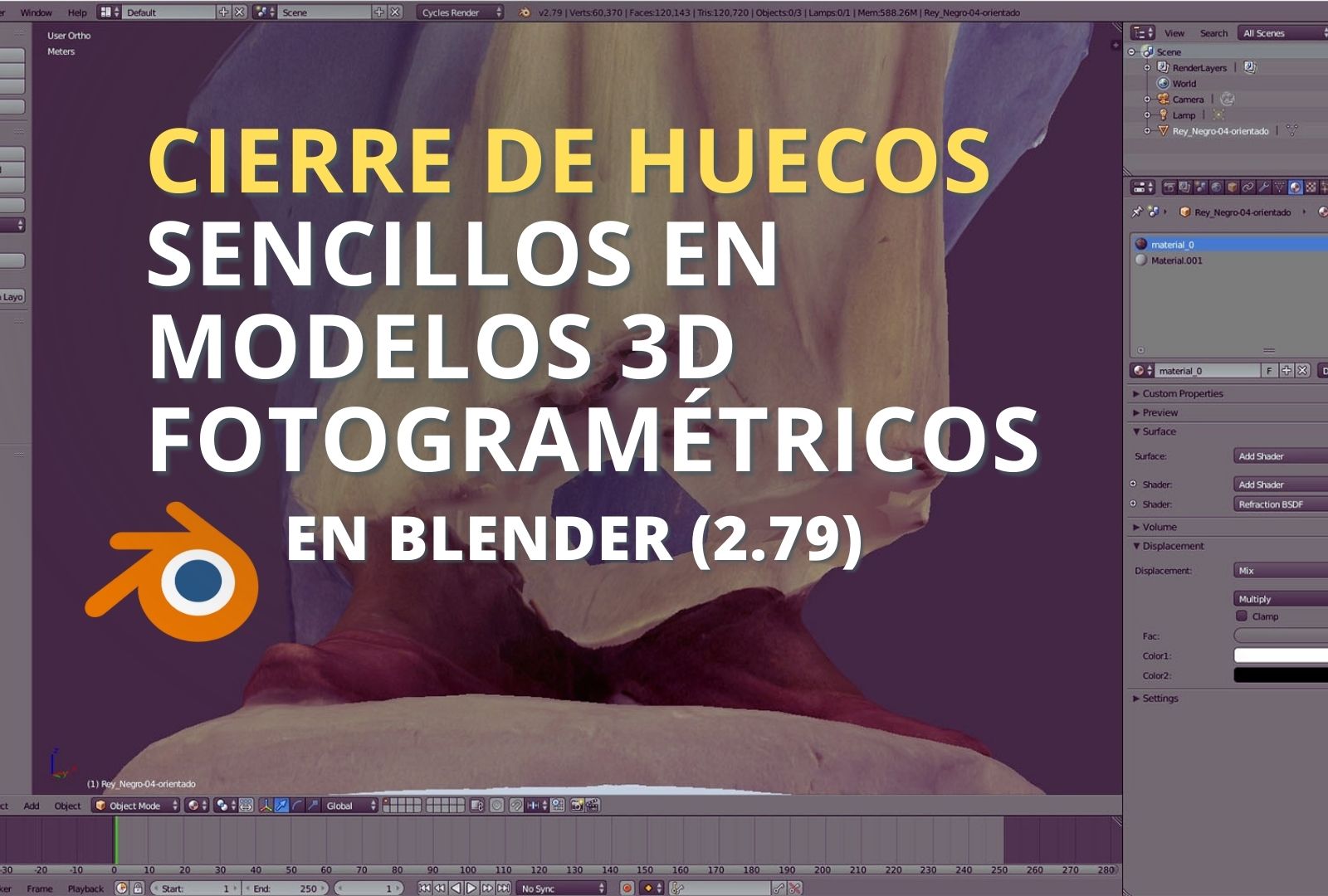 Cierre de huecos sencillos en modelos 3D fotogramétricos con Blender