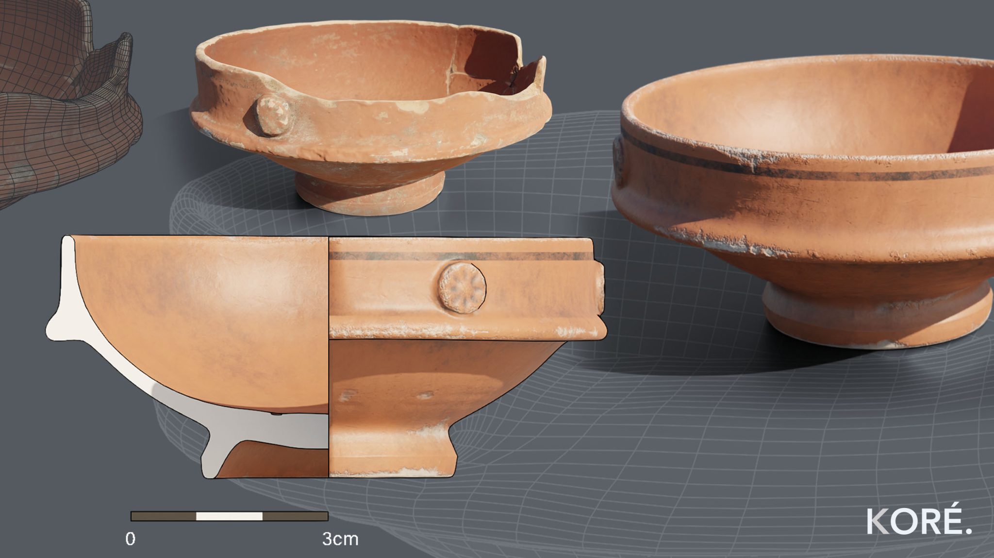 Restauración virtual en 3D de una pieza de cerámica